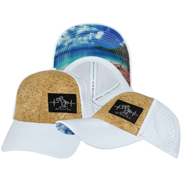 Beach Hat, Low Profile, Ponytail, Snapback Hat, Teal, White, Mens Hat, Womens Hat, Main Picture