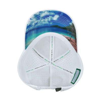 Beach Hat, Low Profile, Ponytail, Snapback Hat, Teal, White, Mens Hat, Womens Hat, Underbill Picture