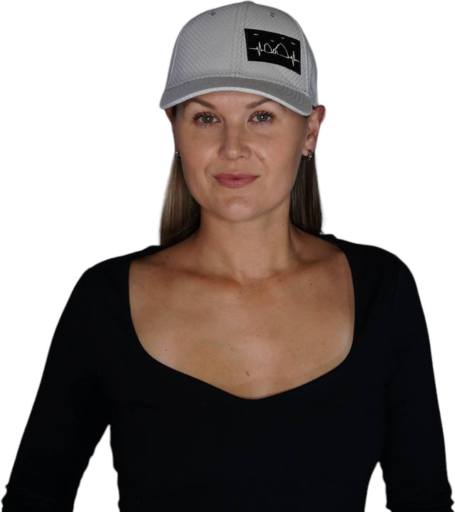 Cabo Hat, Athletiic Fit, Airmesh, Snapback Hat, Gray, Mens Hat, Womens Hat, Woman In Hat Picture