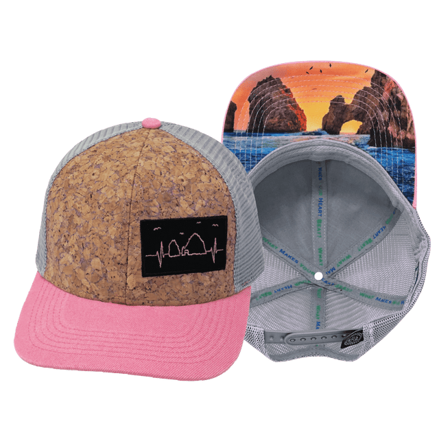 Cabo Hat, Baseball Hat, Snapback Hat, Cork, Pink, Gray, Mens Hat, Womens Hat, Main Picture