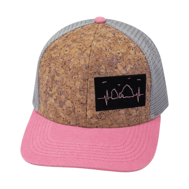 Cabo Hat, Baseball Hat, Snapback Hat, Cork, Pink, Gray, Mens Hat, Womens Hat, Front Picture