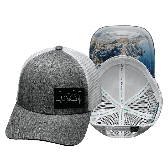 Cabo Hat, Low Profile, Snapback Hat, Gray, White, Mens Hat, Womens Hat, Main Picture