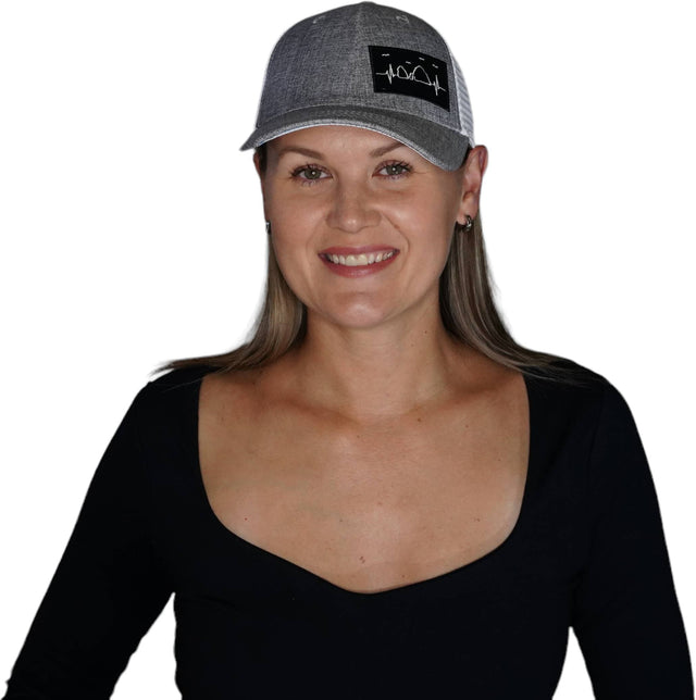 Cabo Hat, Low Profile, Snapback Hat, Gray, White, Mens Hat, Womens Hat, Woman In Hat Picture