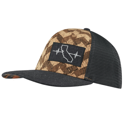 California Hat, Baseball Hat, Snapback Hat, Cork, Charcoal Gray, Mens Hat, Womens Hat, Side Picture