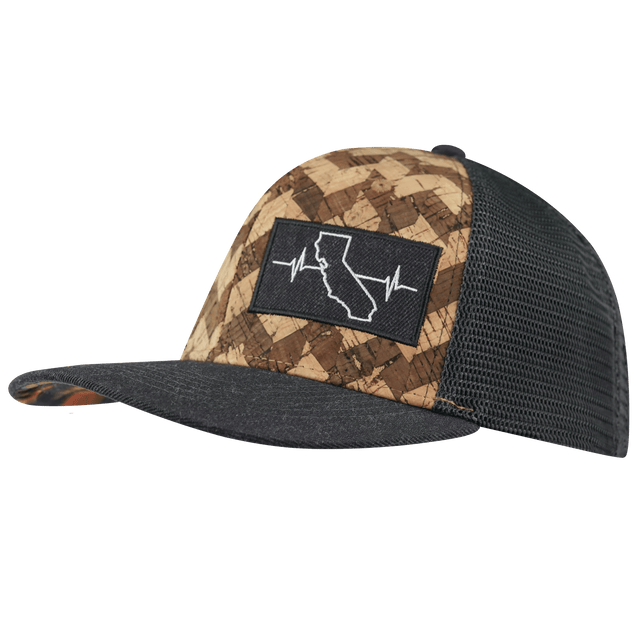California Hat, Baseball Hat, Snapback Hat, Cork, Charcoal Gray, Mens Hat, Womens Hat, Side Picture