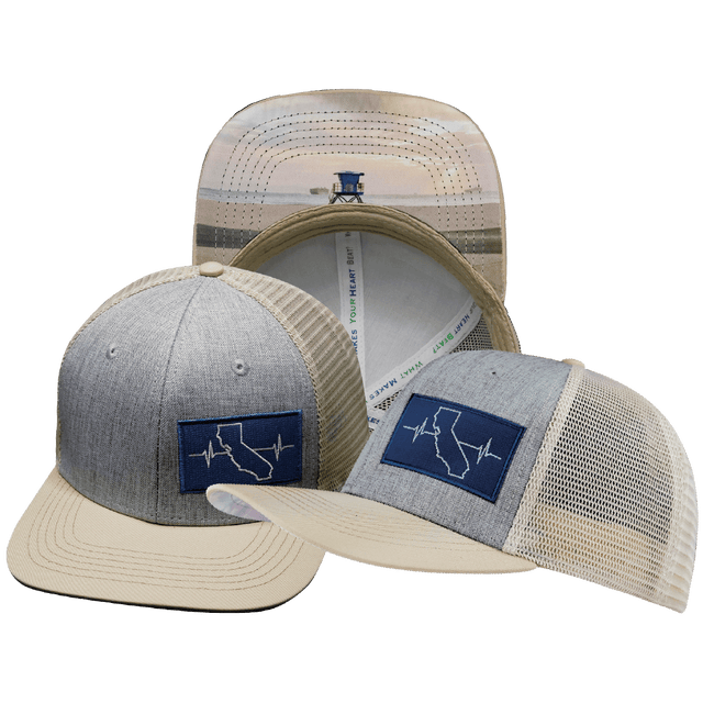 California Hat, Baseball Hat, Snapback Hat, Cream, Gray, Mens Hat, Womens Hat, Main Picture