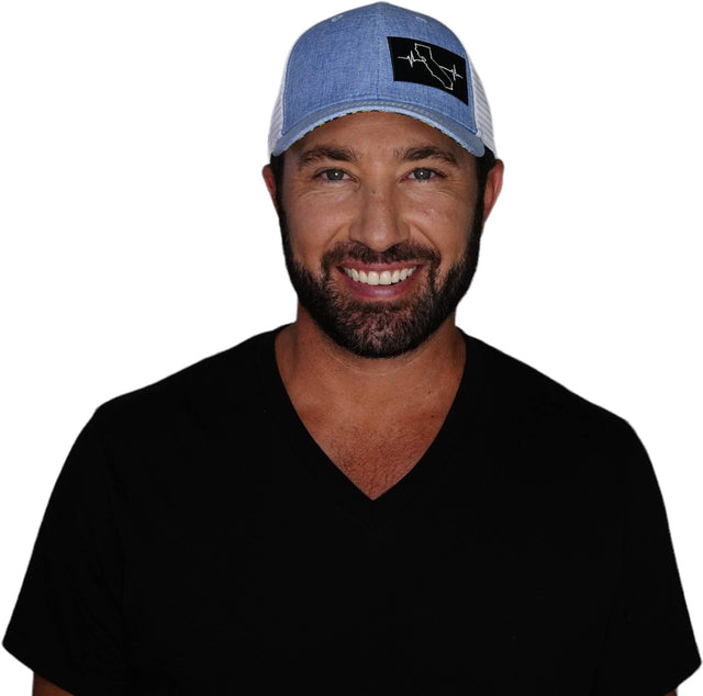 California Hat, Low Profile, Snapback Hat, Blue, White, Mens Hat, Womens Hat, Man In Hat Picture