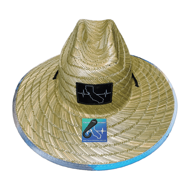 California Straw, Sun Hat, Seaguls, Mens Straw Hat, Womens Straw Hat, Front