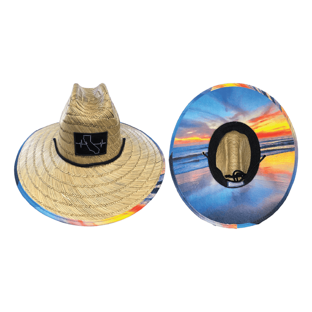 California Straw, Sun Hat, Sunset, Mens Straw Hat, Womens Straw Hat, Main Picture