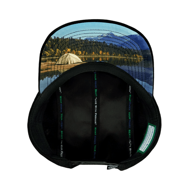 Camping Hat, 5 Panel Hat, Snapback, Black, Mens Hat, Womens Hat, Underbill Picture