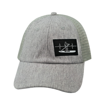 Paddle Board Hat, Dad Hat, Snapback, Gray Hemp, Gray, Mens Hat, Womens Hat, Front Picture