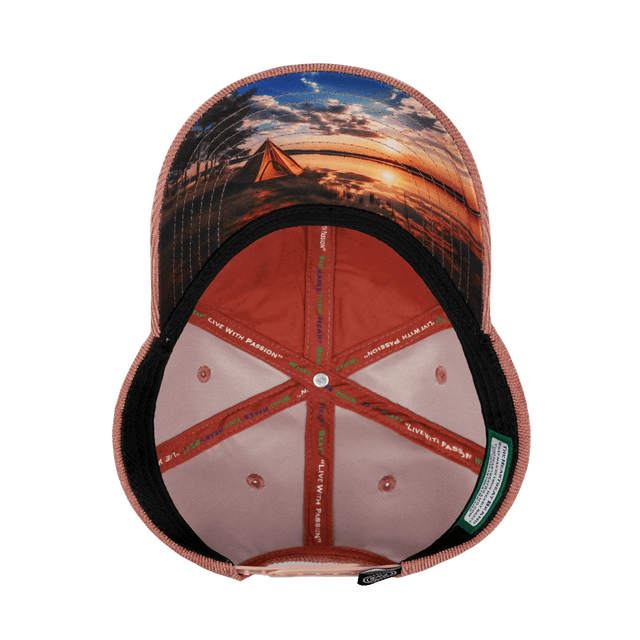 Camping Hat, Low Profile, Snapback Hat, Corduroy, Cork, Peach, Mens Hat, Womens Hat, Underbill Picture