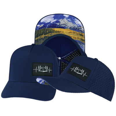 Camping Hat Trucker Hat — Royal Blue, Laser Mesh