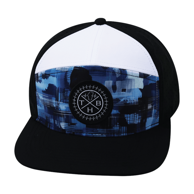 Color Vibes Hat, Flat Bill, Snapback Hat, Artist Storm, Black, White, Mens Hat, Womens Hat, Front Picture