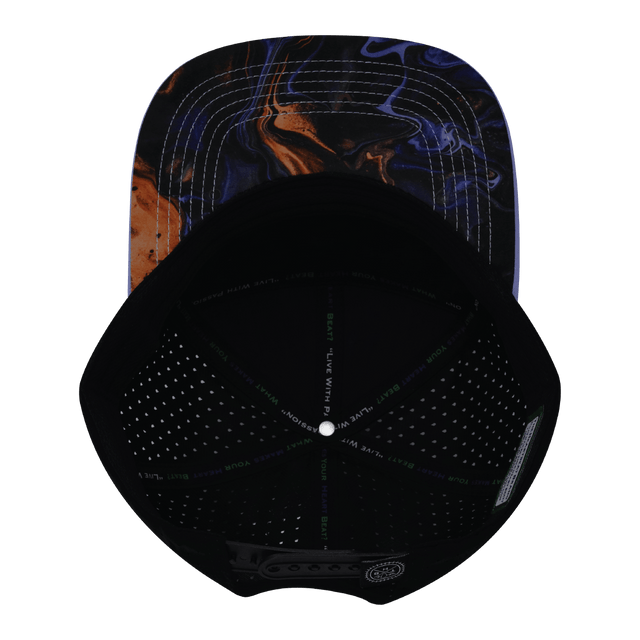 Color Vibes Hat, Flat Bill, Snapback Hat, Midnight Mirage, Baby Blue, Black, Mens Hat, Womens Hat, Underbill Picture