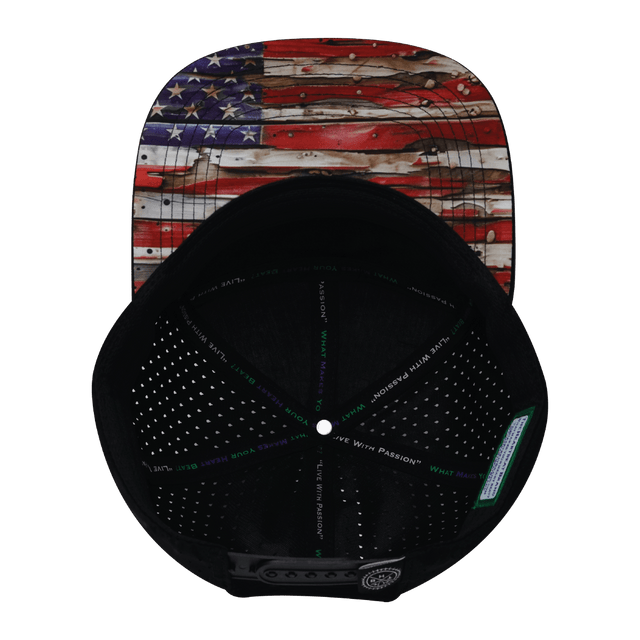 Color Vibes Hat, Flat Bill, Snapback Hat, Vintage Flag, Black, White, Mens Hat, Womens Hat, Underbill Picture