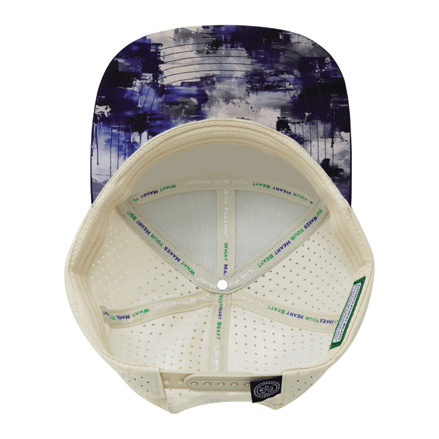 Color Vibes Hat, Flat Bill, Snapback Hat, Artist Flow, Navy, Cream, Mens Hat, Womens Hat, Underbill Picture