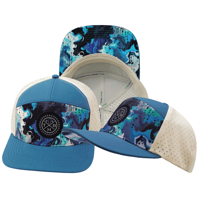 **ADULT** Color Vibes Hat - Flat Bill - Blue Dream - Slate Blue / Cream - Laser Mesh