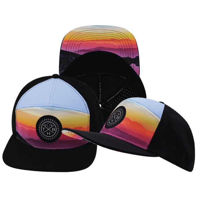 Color Vibes Hat, Flat Bill, Snapback Hat, Blue Ridge, Black, Baby Blue, Mens Hat, Womens Hat, Main Picture