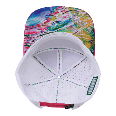 Color Vibes Hat, Flat Bill, Snapback Hat, Candy Land, Neon Pink, Neon Blue, White, Mens Hat, Womens Hat, Underbill Picture