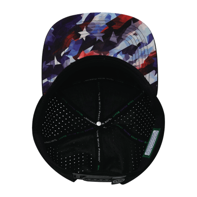 Color Vibes Hat, Flat Bill, Snapback Hat, Geo Flag, Black, White, Mens Hat, Womens Hat, Underbill Picture