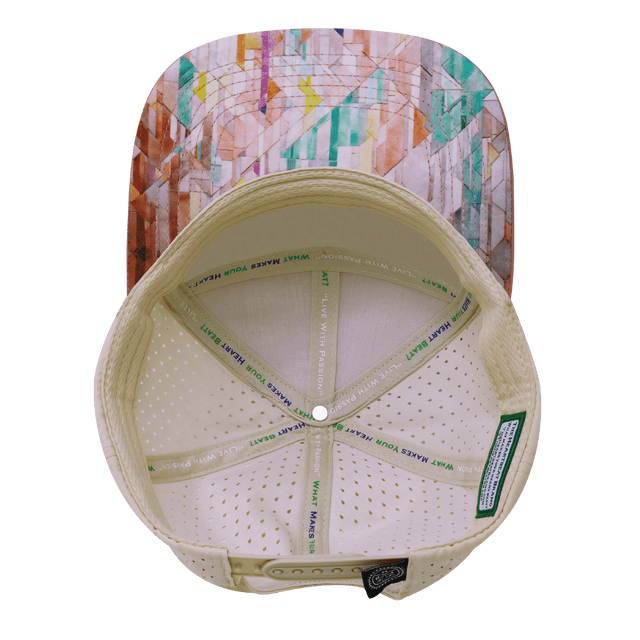 Color Vibes Hat, Flat Bill, Snapback Hat, Geo Mosaic, Pink Peach, Cream, Mens Hat, Womens Hat, Underbill Picture