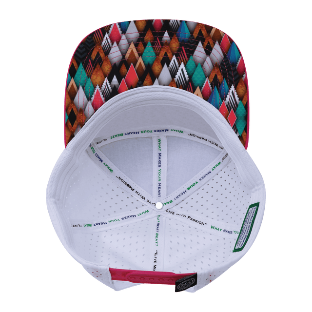 Color Vibes Hat, Flat Bill, Snapback Hat, Neon Peaks, Neon Pink, Neon Green Blue, White, Mens Hat, Womens Hat, Underbill Picture