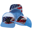 Color Vibes Hat, Flat Bill, Snapback Hat, Rugged Flag, Baby Blue, White, Mens Hat, Womens Hat, Main Picture