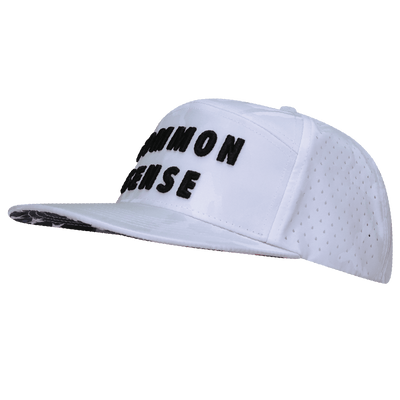 Common Sense Hat, Flat Bill, Snapback Hat, White Camo, Mens Hat, Womens Hat, Side Picture