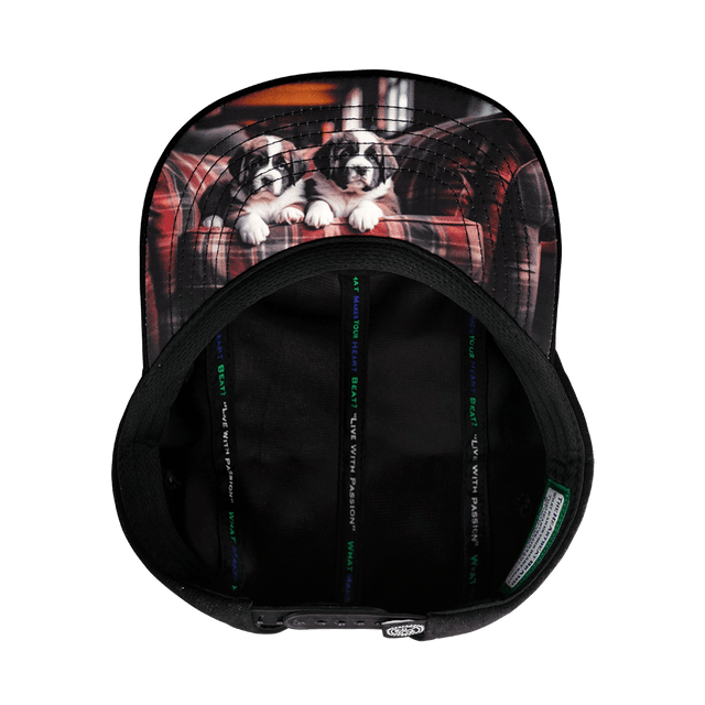 Dog Hat, 5 Panel Hat, Snapback, Corduroy, Black, Gray, Mens Hat, Womens Hat, Underbill Picture