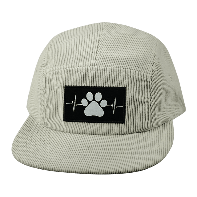 Dog Hat, 5 Panel Hat, Snapback, Corduroy, Sand, Mens Hat, Womens Hat, Front Picture