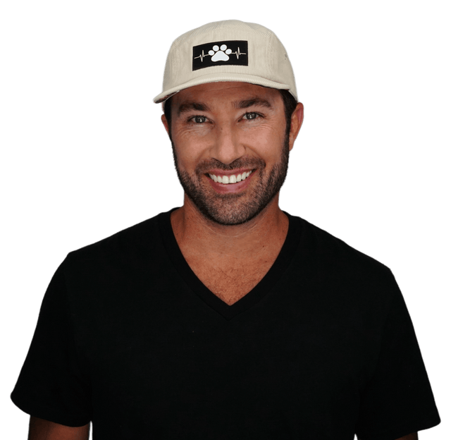 Dog Hat, 5 Panel Hat, Snapback, Corduroy, Sand, Mens Hat, Womens Hat, Man in Hat Picture