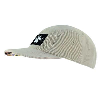 Dog Hat, 5 Panel Hat, Snapback, Corduroy, Sand, Mens Hat, Womens Hat, Side Picture