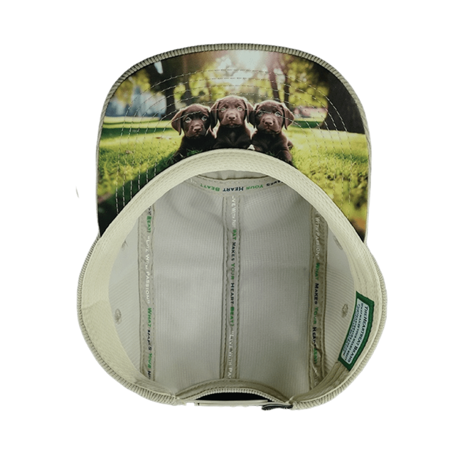 Dog Hat, 5 Panel Hat, Snapback, Corduroy, Sand, Mens Hat, Womens Hat, Underbill Picture