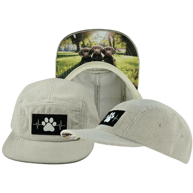 Dog Hat, 5 Panel Hat, Snapback, Corduroy, Sand, Mens Hat, Womens Hat, Main Picture