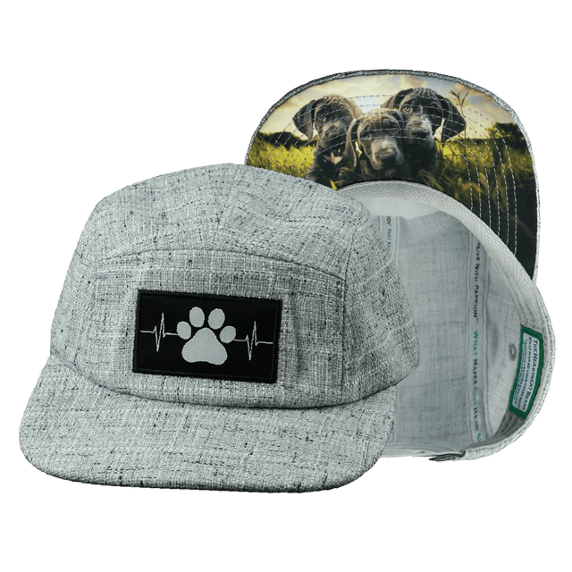 Dog Hat, 5 Panel Hat, Snapback, Light Gray Hemp, Mens Hat, Womens Hat, Main Picture