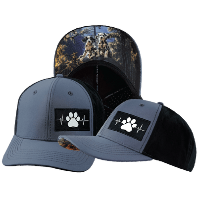 Dog Hat — Baseball Hat Fit, Charcoal / Black, Laser Mesh