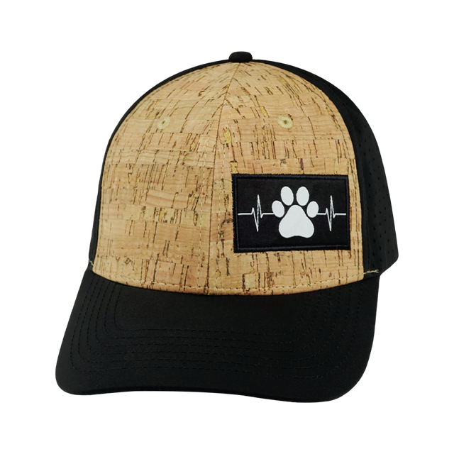 Dog Hat, Baseball Hat, Snapback Hat, Cork, Black, Mens Hat, Womens Hat, Front Picture