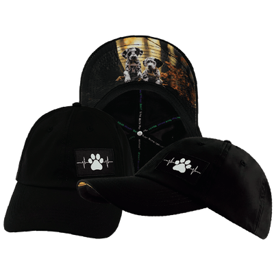 Dog Hat — Dad Hat, Black, Laser Mesh