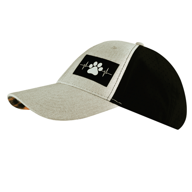 Dog Hat, Low Profile, Ponytail, Snapback Hat, Tan, Black, Mens Hat, Womens Hat, Side Picture