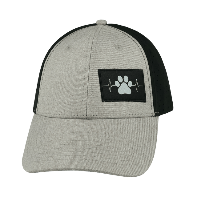 Dog Hat, Low Profile, Ponytail, Snapback Hat, Tan, Black, Mens Hat, Womens Hat, Front Picture