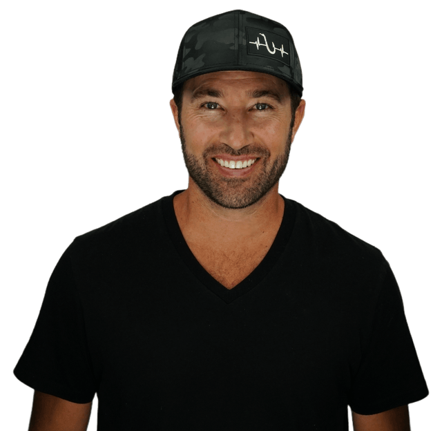 Fishing Hat - Baseball Hat Fit - Black Camo - Laser Mesh