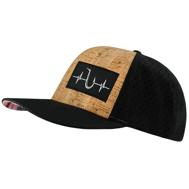 Fishing Hat, Baseball Hat, Snapback Hat, Cork, Black, Mens Hat, Womens Hat, Side Picture