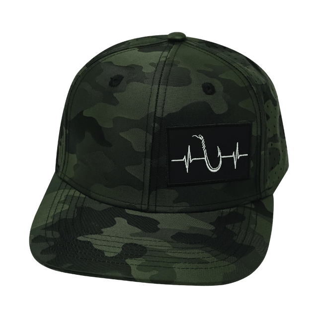 Fishing Hat, Baseball Hat, Snapback Hat, Green Camo, Mens Hat, Womens Hat, Front Picture