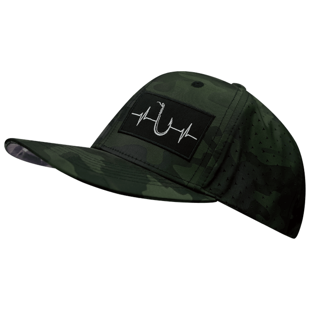 Fishing Hat, Baseball Hat, Snapback Hat, Green Camo, Mens Hat, Womens Hat, Side Picture