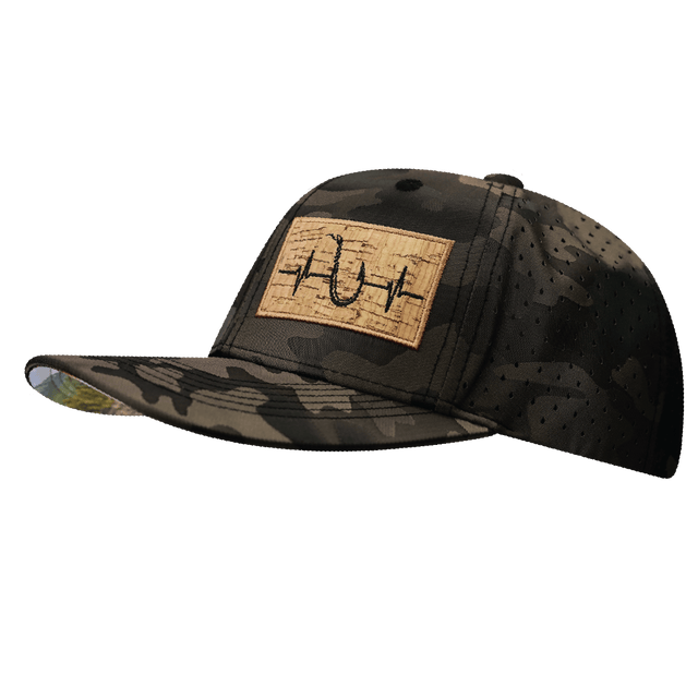 Fishing Hat, Baseball Hat, Snapback Hat, Tan Camo, Mens Hat, Womens Hat, Side Picture