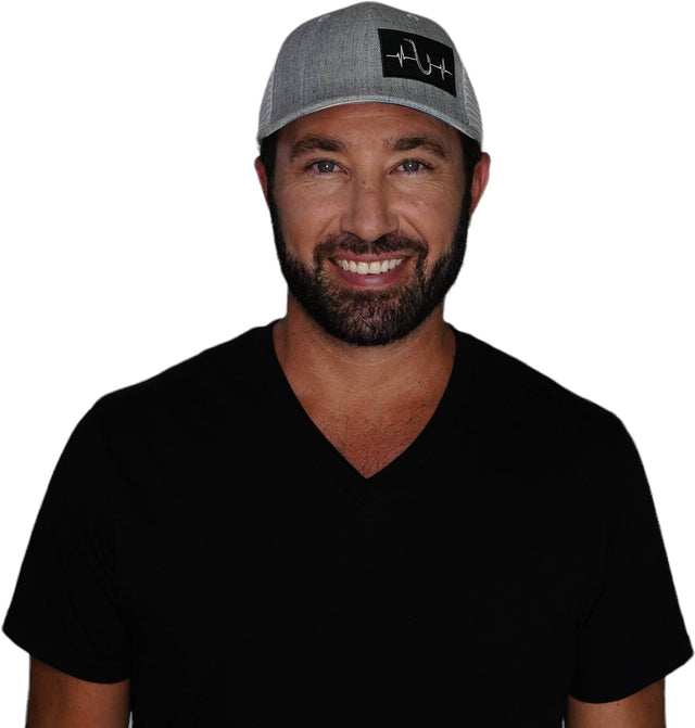 Fishing Hat, Baseball Hat, Snapback Hat, Heather Gray, Gray, Mens Hat, Womens Hat, Main In Hat Picture