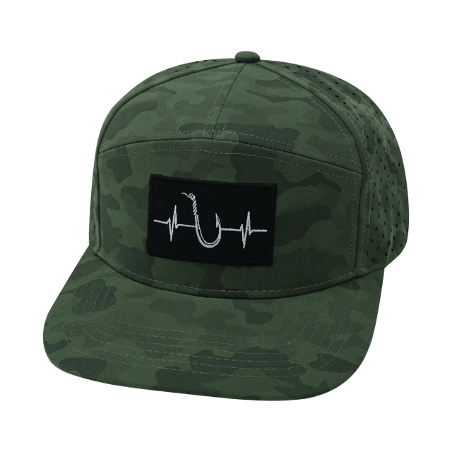 Fishing Hat, Flat Bill, Snapback Hat, Soft Teal Camo, Mens Hat, Womens Hat, Front Picture