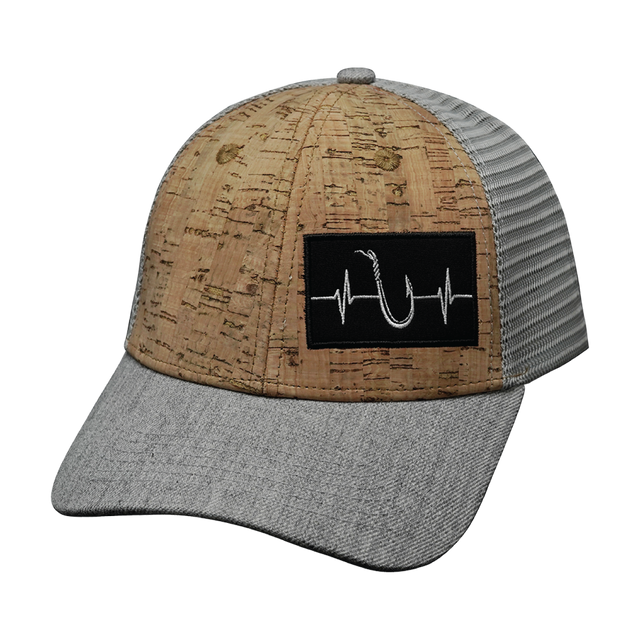 Fishing Hat, Low Profile, Snapback Hat, Cork, Heather Gray, Gray, Mens Hat, Womens Hat, Front Picture