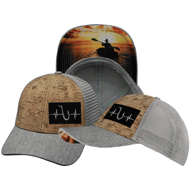 Fishing Hat, Low Profile, Snapback Hat, Cork, Heather Gray, Gray, Mens Hat, Womens Hat, Main Picture